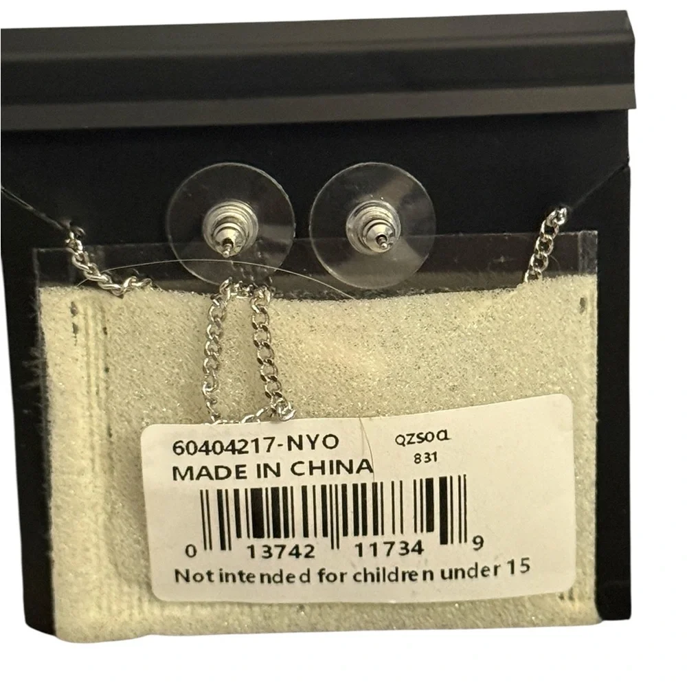 Givenchy Silver Necklace & Light Blue Crystal Stud Earring Set - Picture 2 of 2